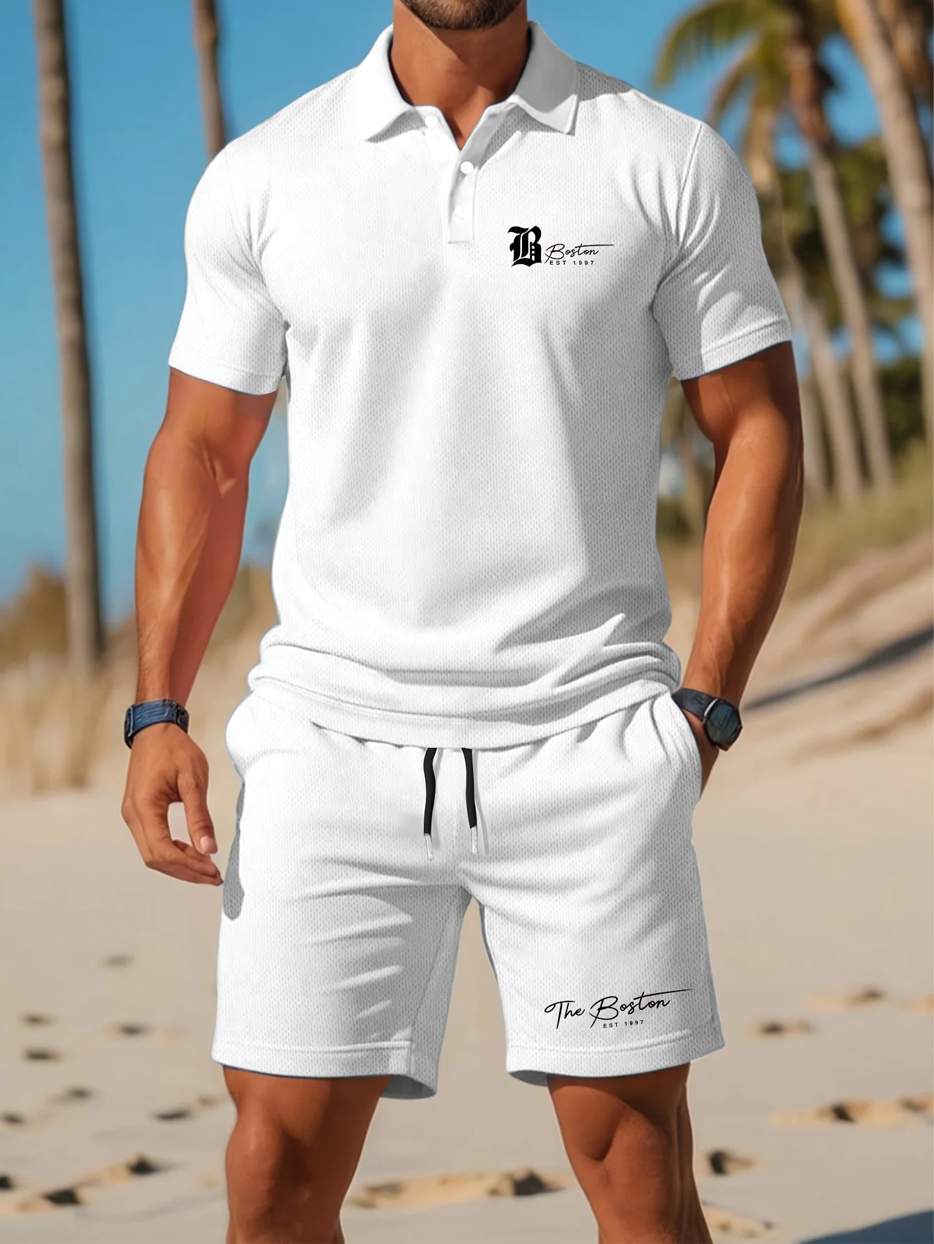 Men'S Fashion Rules - Ensemble polo et short pour homme,