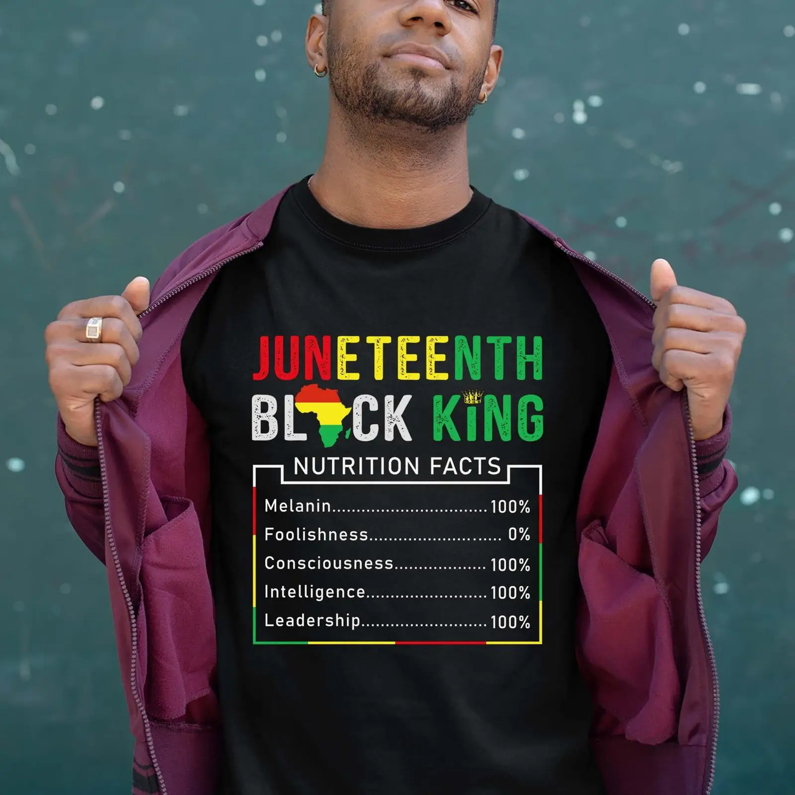 Men'S Fashion History - T-shirt Juneteenth Black King pour hommes,