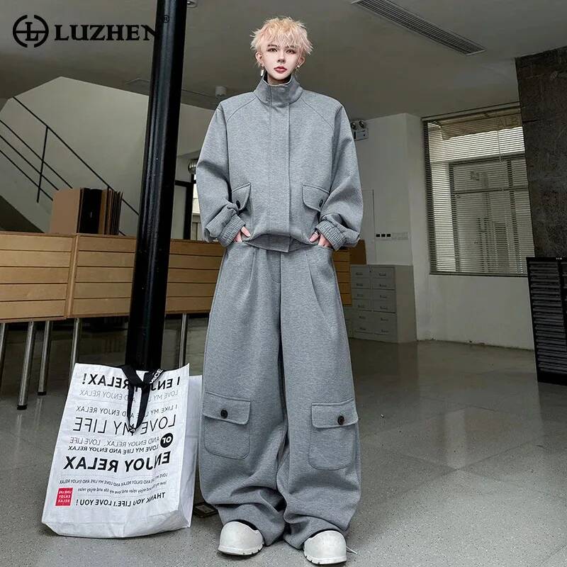 Knitted Cardigan Men - LUZHEN Cardigan Couleur 2026 en Cuir