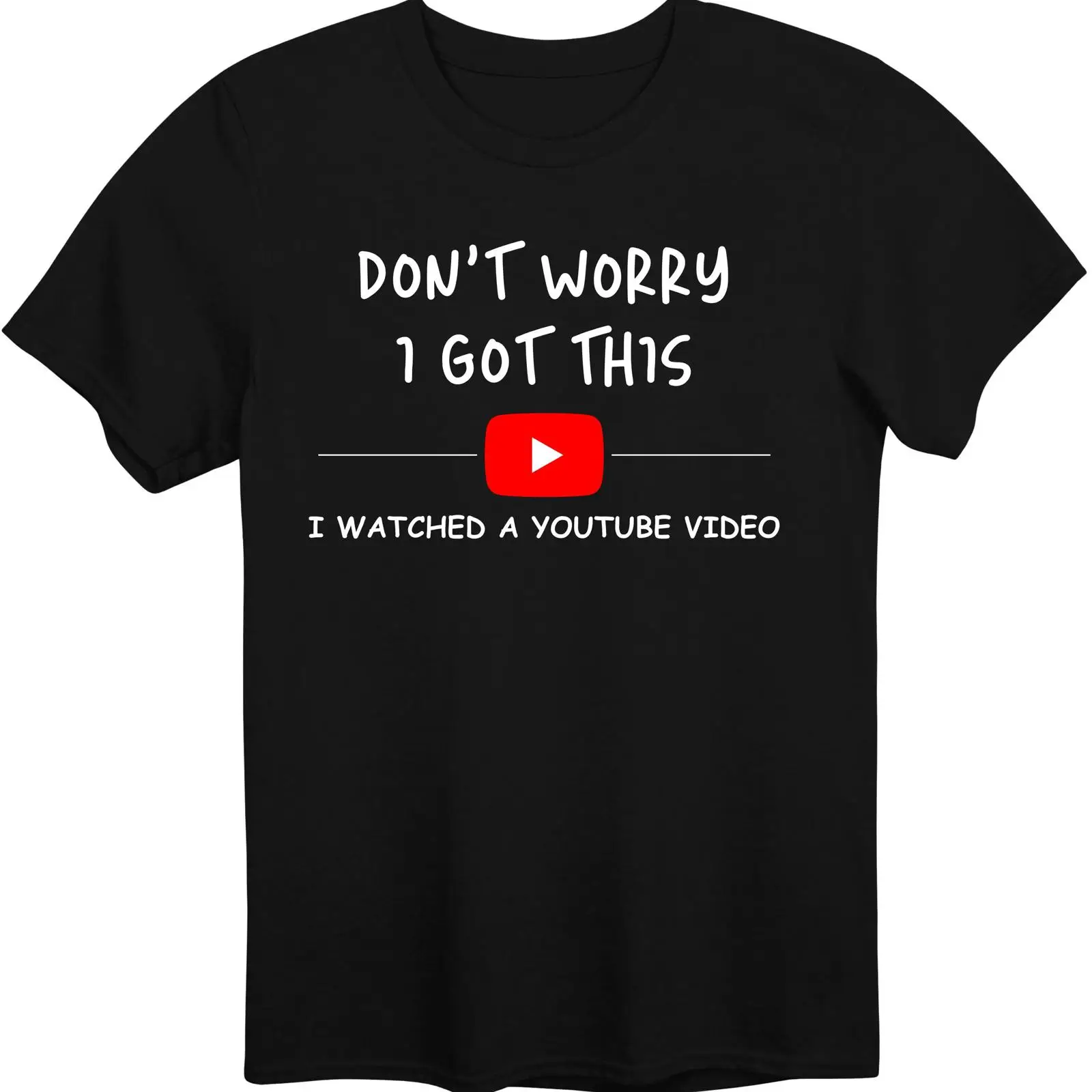 Men'S Fashion Youtube - T-shirt certifié YouTube « Don't Worry
