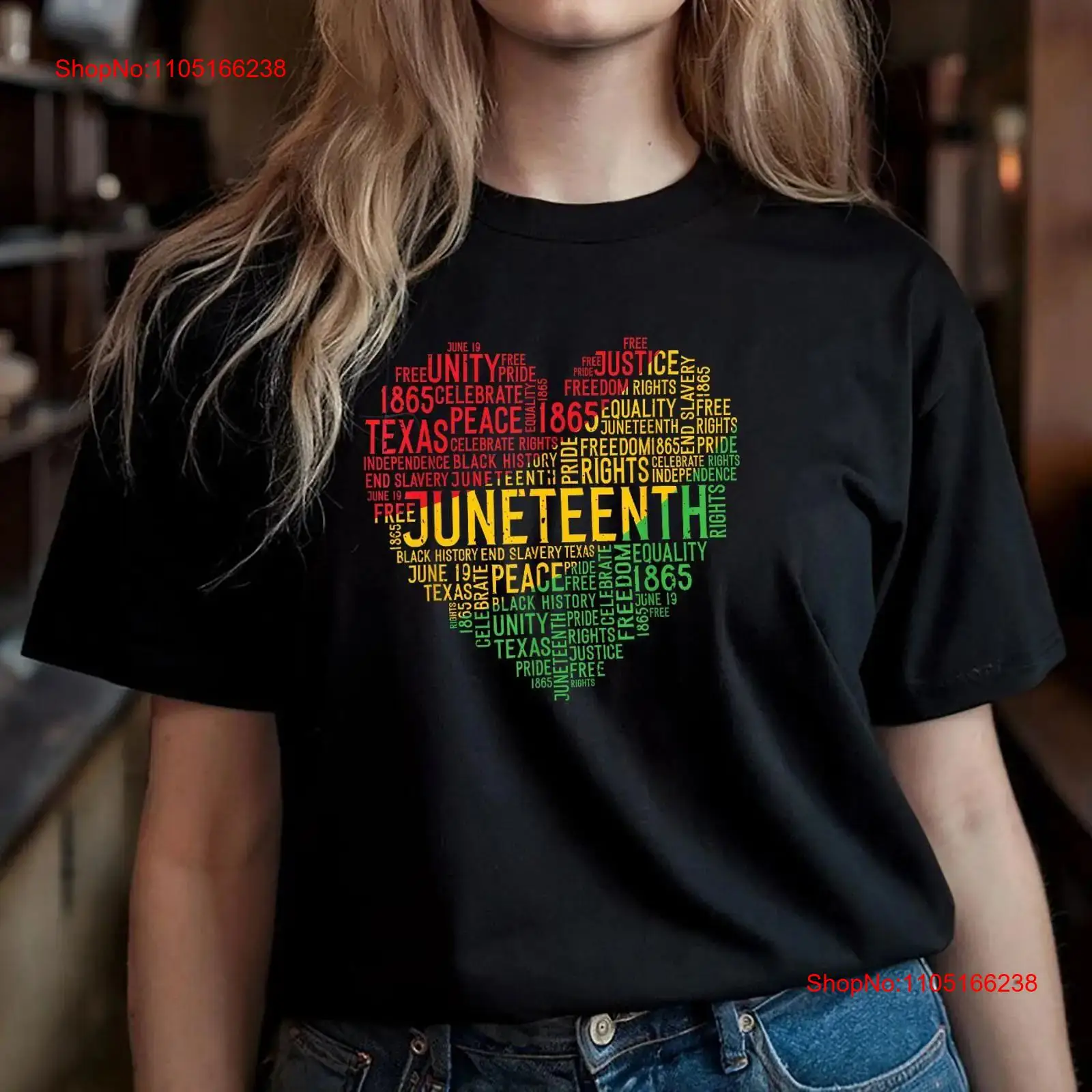 Men'S Fashion History - Juneteenth coeur t-shirt histoire noire Afro