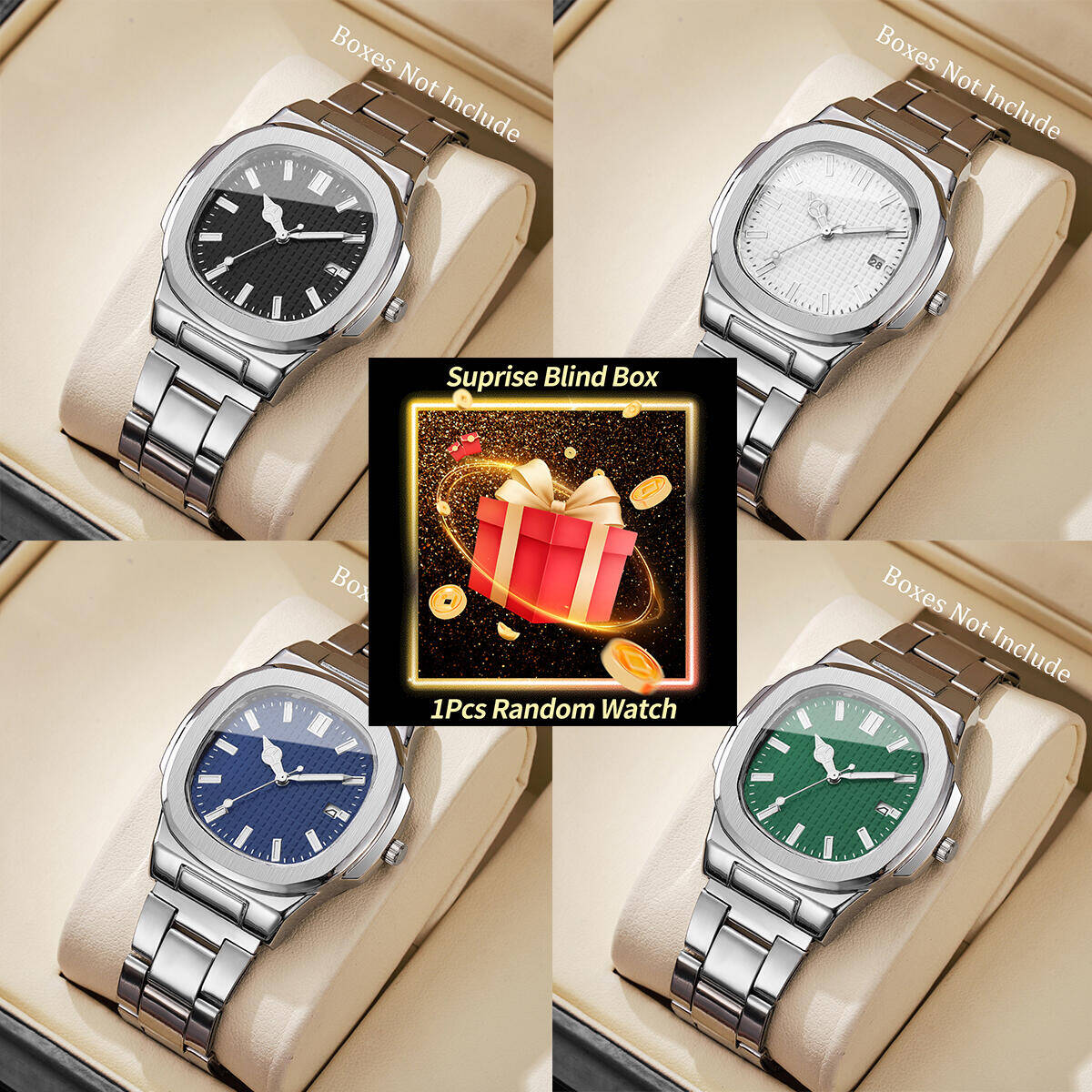 Fashion Mens Watches - 1PC Surprise mystère montre boîte aveugle-mode