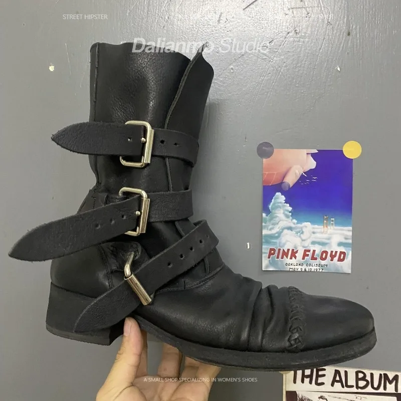 Bottes de moto en cuir véritab - Men Fashion Vintage avis et prix