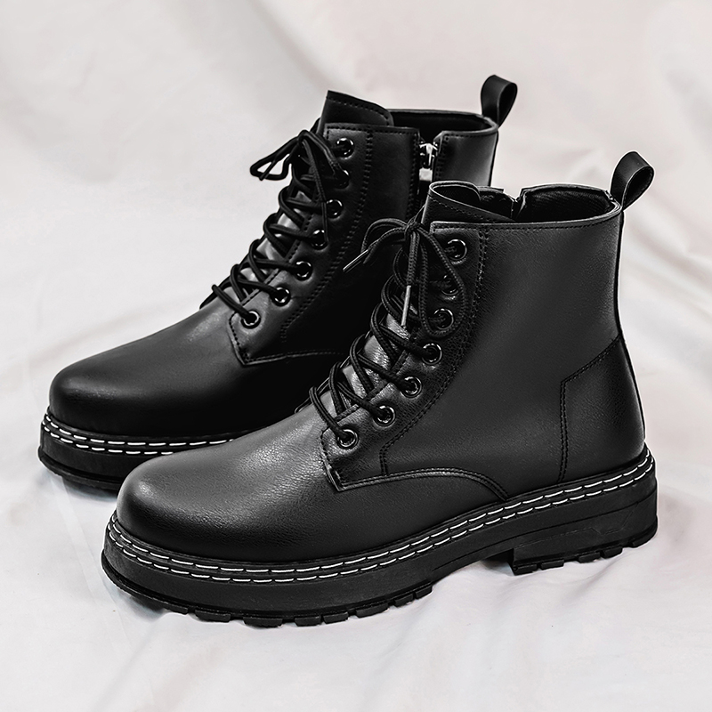 Bottes de moto en cuir verni n - Fashion Men'S Boots avis et prix