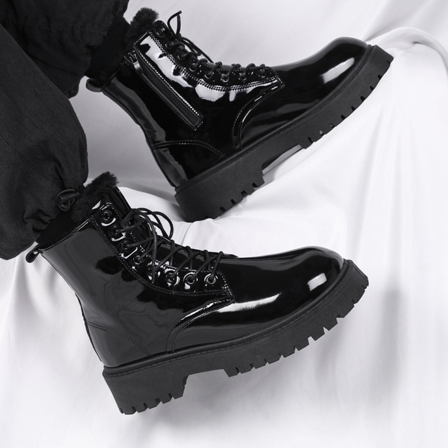 Bottes hautes en peluche chaud - Fashion Men'S Boots avis et prix