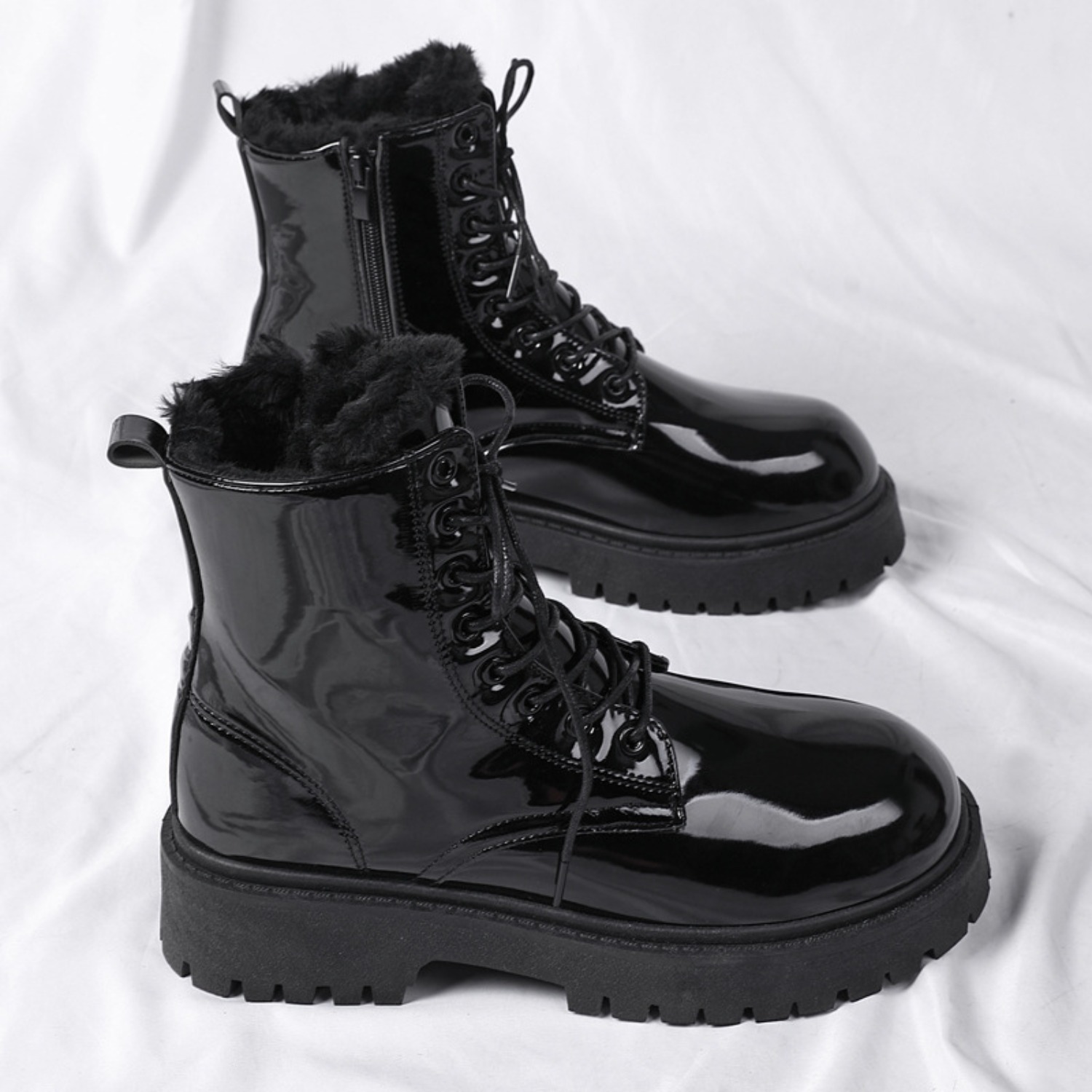 Bottes hautes en peluche chaud - Fashion Men'S Boots avis et prix