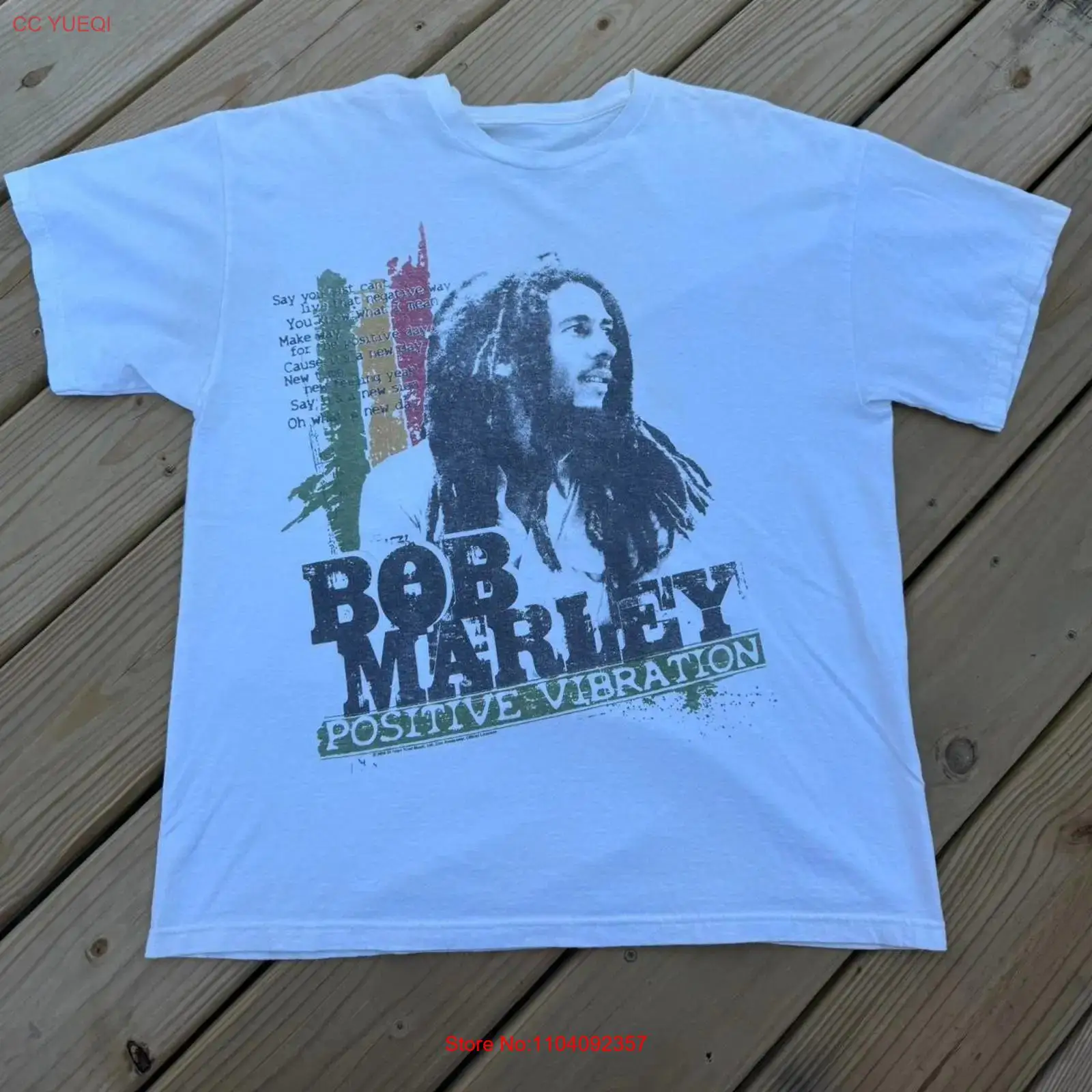 T-shirt vintage Bob Marley Pos - Mens Fashion In The 2000S avis et prix