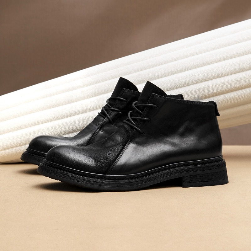 Bottes en cuir véritable vinta - Men Fashion Vintage avis et prix