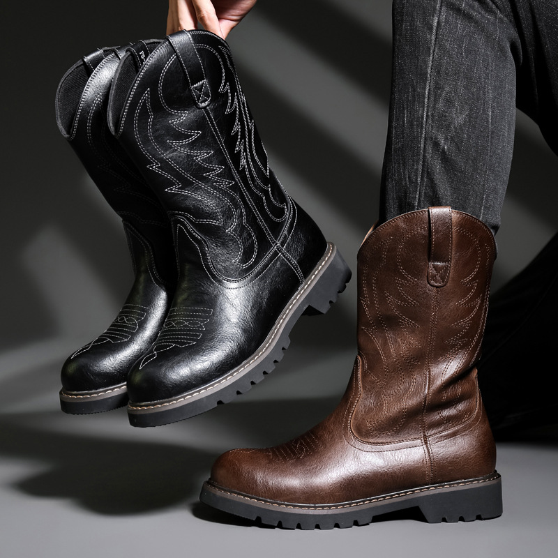 Mode hommes bottes De Cowboy n - Men Fashion Vintage avis et prix